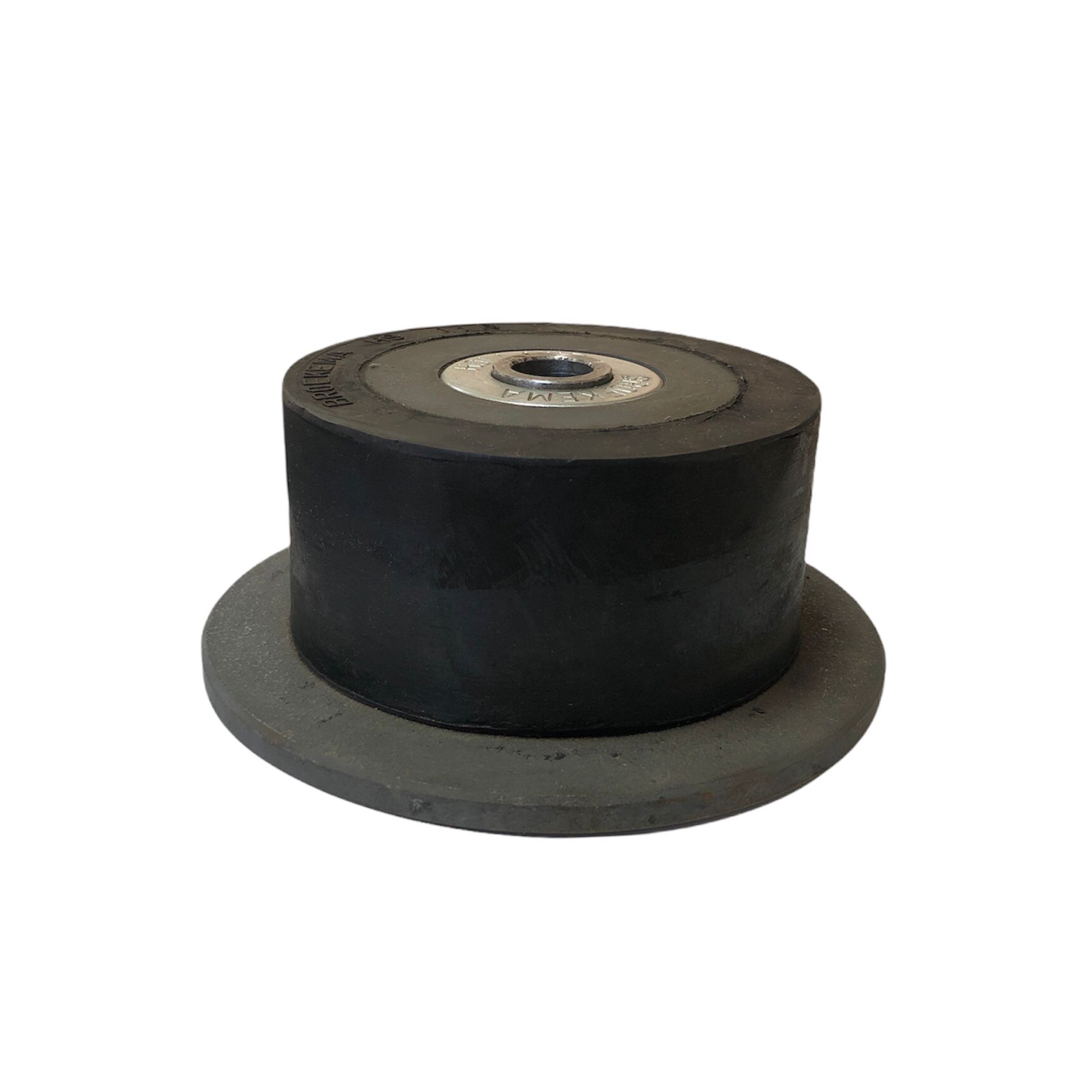 Rodillo de goma con ala Ø110 X 55 X 145mm eje pasante 16mm