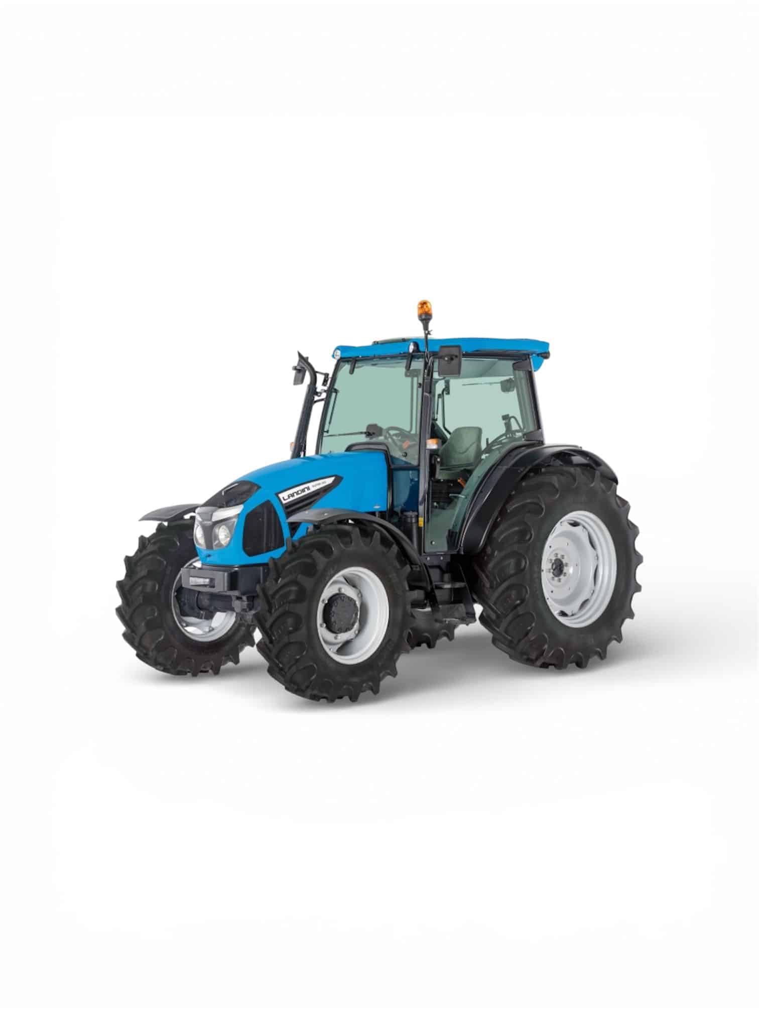Maquinaria agrícola con cabina y neumáticos grandes, ideal para trabajos agrícolas en campos extensos.